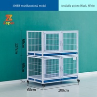 Nouvelle cage à animaux empilable en tube carré galvanisé à 3 couches pour pigeon, poulet, chat, chien et oiseau