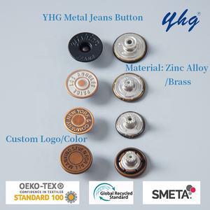 YHG Clássica de Alta Qualidade Gravado Latão Rebites Logotipo Personalizado Movable Denim Metal Tack Jeans Botão para Vestuário - Product Image 4