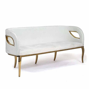 Sofá de Boda de Acero Inoxidable Dorado para Eventos de Lujo y Recepciones de Boda - Product Image 6