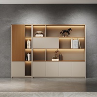 WJG-201X Meuble de classement en bois minimaliste pour bureau avec portes vitrées - Rangement sur pied pour usage commercial