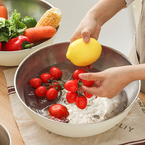 Cuenco de Metal colorido con pintura en aerosol profesional, cuenco mezclador para hornear pan de acero inoxidable personalizado, juego de utensilios de cocina para el hogar - Product Image 3