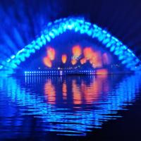Schlüsselfertige Lösung für Wasserleinwand-Filme mit Content-Design und Verschiedenen Größen und Materialien für Outdoor-Parks