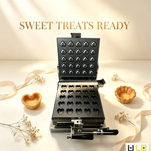 Máquina para hacer moldes cuadrados de masa estriada para tartas, moldes cilíndricos para gofres belgas gruesos, con calentamiento eléctrico + temporizador digital, para 6 unidades por lote - Product Image 4