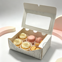Scatole per Torte Pieghevoli in Carta Biodegradabile con Logo Personalizzato, Laminazione Lucida e Finestra Trasparente per Matrimoni, Sushi e Mini Torte