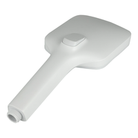 Pomme de douche carrée blanche en ABS écologique multifonctionnelle, élégante douchette à main avec jet de pulvérisation, buse en silicone