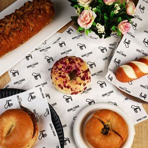 Custom Eco-Friendly Disposable Food-grade <b>Greaseproof</b> Recyclable Biodegradable Wrapping <b>Paper</b> for Bakery Sandwiches Packaging - Product Image 5