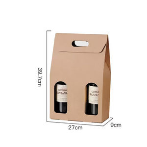 Гофрированная упаковочная коробка 1 <span class=keywords><strong>2</strong></span> <span class=keywords><strong>3</strong></span> бутылка бумажная винная коробка с ручкой - Product Image 4