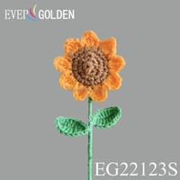 EG22123 Vente en gros de tournesols au crochet faits à la main, style classique, imperméables, lavables, décoratifs pour la rentrée scolaire, fleurs artificielles faites à la main