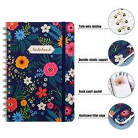Impression personnalisée Personnalisé Portable A4 A5 A6 Pp Projet Spirale Note Livres 5 Sujet Spirale Portable Avec Élastique