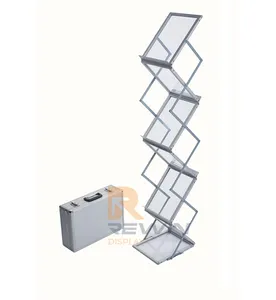 Wholesale A4 size aluminum frame brochure display stand folding catalogue holder brochure stand