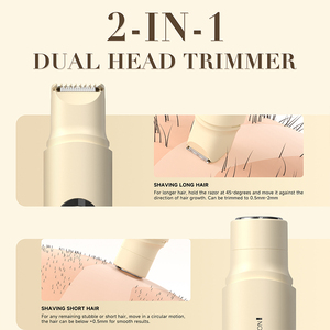 Tondeuse Électrique Double Tête pour <span class=keywords><strong>Femme</strong></span>, <span class=keywords><strong>Rasoir</strong></span> Épilateur Intime et Maillot, Utilisation Humide et Sèche, Rechargeable USB - Product Image 3