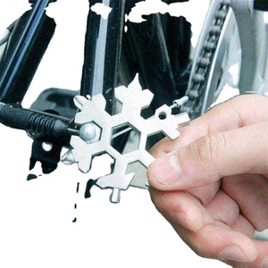 Snowflake Multitool 18-in-1 Snow Multi-Tool Screwdriver Bike Tools Keychain Bag Tag M4 M5 M6 <b>Hex</b> Wrench Key Bottle Opener - Product Image 3