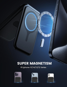 Siêu mỏng da từ điện thoại di động chủ <span class=keywords><strong>Wallet</strong></span> RFID chặn chủ thẻ tín dụng tùy biến từ ví điện thoại - Product Image 2