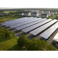 Système de carport solaire étanche, structure de stationnement solaire commerciale à montage au sol