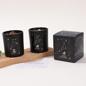 Huaming estrella de lujo 12 Constelaciones hechas a mano 1 mecha de madera velas perfumadas espíritu cristal cera de soja perfumada signo del zodiaco vela - Product Image 2