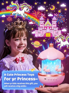 Projecteur de 12 films, décoration de carrousel rotatif, lumière LED pour bébé, chambre d'enfant, veilleuse musicale - Product Image 4