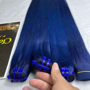 วิกผมตรงสีฟ้าสำหรับผู้หญิงเวียดนามผมยาวติดทน - Product Image 2