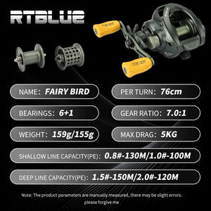 Rtblue <span class=keywords><strong>Ultra</strong></span> <span class=keywords><strong>Light</strong></span> Radio 7:1 Moulinets de pêche 6 + 1 Moulinets de coulée Baitcasting - Product Image 2