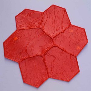 Plástico poliuretano piedra al azar textura rígida duro estampado hormigón moldes prensa sello estera paisaje pintura - Product Image 1