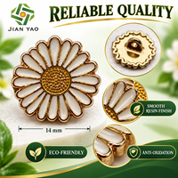 Kancing Bunga Resin Epoksi OEM ODM, Kancing Logam Sunflower Custom untuk Aksesoris Pakaian Fashion