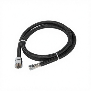 Manguera Metálica Trenzada Negra en Espiral con Conexiones Cromadas para Aplicaciones de Plomería - Product Image 2