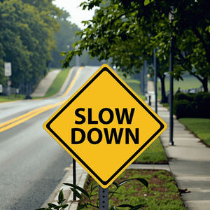 علامات السلامة المرورية علامات تحذير السرعة تخصيص لوحة الألومنيوم - Product Image 6