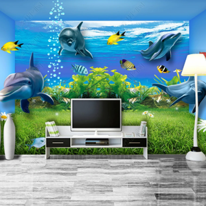 Murale 3D personnalisée de toutes tailles, décoration murale, scène de rêve du monde sous-marin, peinture murale, papier peint photo - Product Image 2