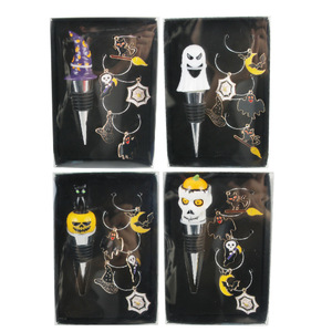 Chenxusheng Halloween Wine Stopper With Glass Ring Set Pumpkin Shape Reusable Bottle For Party Decor - Product Image 2