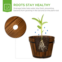 Pot de fleurs en bois massif rustique, écologique, durable, pour la maison et le jardin