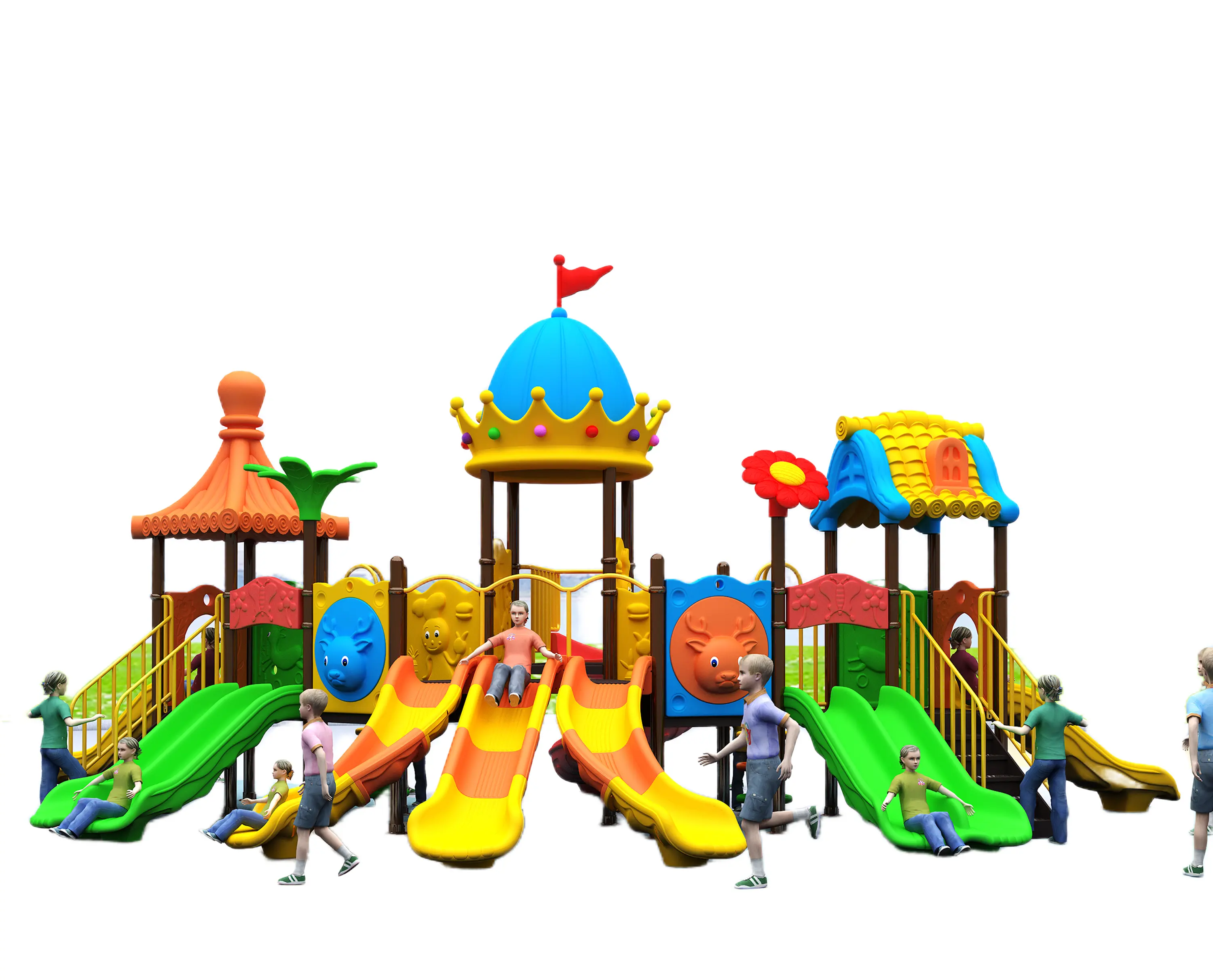 Grande combinazione di parchi giochi all'aperto commerciale per bambini attrezzature per parchi giochi scivolo per tubi all'aperto