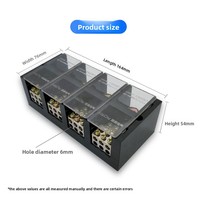 Distribuidor de Cable Trifásico de 4 Vías y 6 Salidas Tipo FJ6 de Alta Potencia con Contactos de Latón Niquelado Modelo JHT-2504/6
