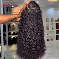 Perruques Lace Front de Luxe Haute Densité, Ondulées et Bouclées, avec Frange, Perruque Frontale HD 13x6, Cheveux Humains Vierges à Cuticules Alignées