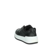 Calvin Klein Baskets lacées à plateforme pour enfants Semelle intermédiaire EVA rembourrée en cuir véritable noir Semelle extérieure en caoutchouc Taille 30