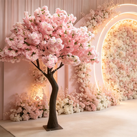 Pohon Sakura Buatan Warna Pink Muda, Pohon Sakura Palsu Besar, Dekorasi Latar Panggung Pernikahan, OEM ODM Ukuran dan Warna Sesuai Pesanan, 1 Buah