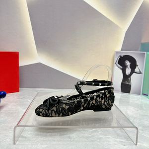 Ballerines confortables à lacets, imperméables et respirantes en maille, avec nœud, pour sorties décontractées en extérieur, style Valentino. - Product Image 5