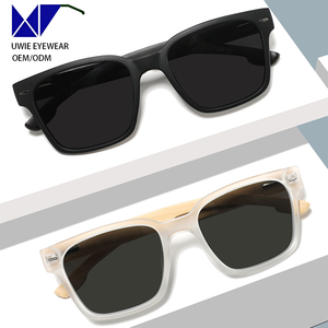 Petits temples en bois à clipser |   Protection UV polarisée à monture intégrale |   Accessoire pour lunettes de vue |   Options <span class=keywords><strong>vert</strong></span>/marron - Product Image 2