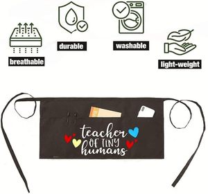 Фартук Beckon на заказ для учителей с 3 карманами, водонепроницаемый, короткий, для занятий в классе, подарок для учителей изобразительного искусства и воспитателей детских садов - Product Image 4