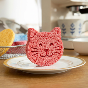 Esponja de Pulpa de Madera con Formas Divertidas, Diseño de Animales Adorables, Super Absorbente, Sin Pelusas, para Limpieza de Cocina - Product Image 1