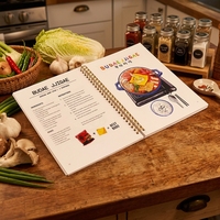 Servizio di Stampa Personalizzata di Libri di Cucina Ecologici con Rilegatura a Spirale, Alta Qualità, Stampa Offset a Colori, Libro di Ricette su Carta Patinata