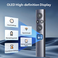 Pointeur de présentation intelligent avec minuteur et écran OLED N95s, présentateur sans fil BLE pour écrans LED LCD, réunions hybrides