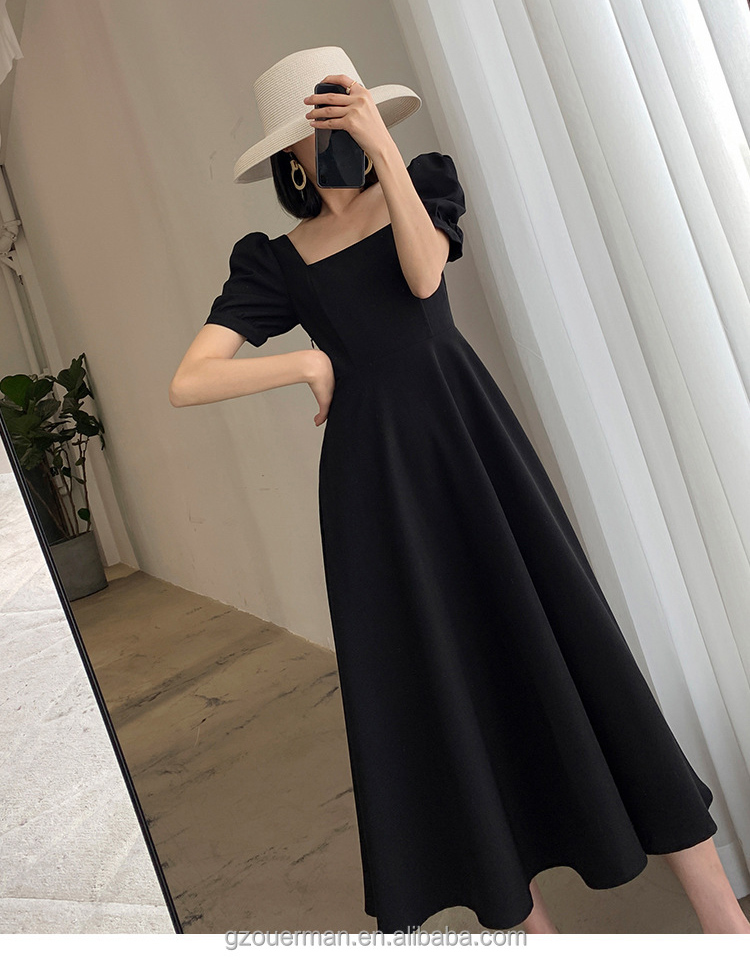 retro dress black High Low Black Dress Vintage Homecoming Dresses Short Prom Dress US12 / As Picture
