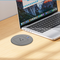 80mm noir rond AU bureau bureau œillet d'alimentation 10A courant nominal NFC réseau prise de courant encastrée prise de courant USB prise de charge