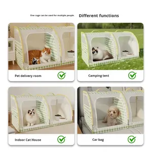 กรงสุนัขพับได้แบบพกพาติดตั้งในรถมีซิปปิดเป็นมิตรกับสิ่งแวดล้อมผ้าอ๊อกซ์ฟอร์ดจุได้15กก. - Product Image 2