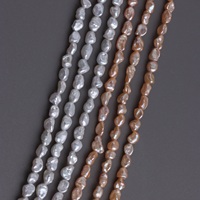 Chaînes de perles Keshi baroques d'eau douce naturelles, perles mini-pépites de 4-5 mm, haute brillance orange et blanc, 39 cm/chaîne pour la création de bijoux DIY
