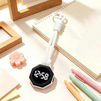 Jam Tangan LED Bentuk Oktagonal Baru Dengan Tali Jam Saku Untuk Anak-Anak, Jam Tangan Sentuh