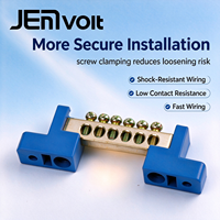 Barre de distribution haute tension JEMA, type pont, avec borne neutre et borne de terre en laiton, montage sur rail DIN, pour câblage électrique