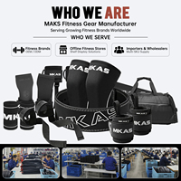 MKAS Ensemble d'équipement de musculation avec logo personnalisé : Sangles de levage, Bandes de maintien pour poignets, Ceinture de musculation, Coussinet de barre, Sangles de cheville, Gants d'entraînement - Vente en gros