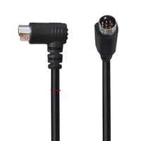 Câble audio et d'alimentation coaxial mini DIN 8 broches mâle-femelle à angle droit 90 degrés, paire torsadée, gaine PVC, pour haut-parleur et moniteur CE