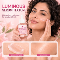 Sérum Vitamine C Acide Hyaluronique Pêche Éclaircissant Hydratant Soin Visage Effet Peau de Verre Marque Blanche Flacon Compte-gouttes 30ml