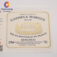 Etiquetas Adhesivas Impermeables para Botellas de Vino, Personalizables, Bilingües, de Alta Definición, Ecológicas